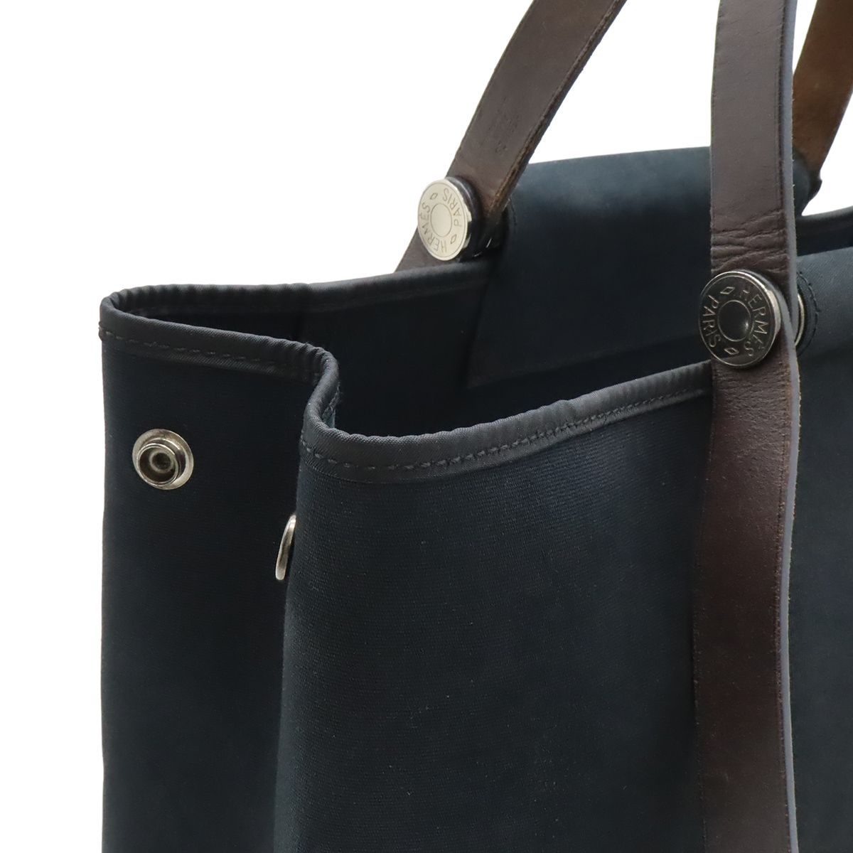 Hermes Kabak Elan PM Tote 2-Way Shoulder Bag Toile Officier Leather — view 7