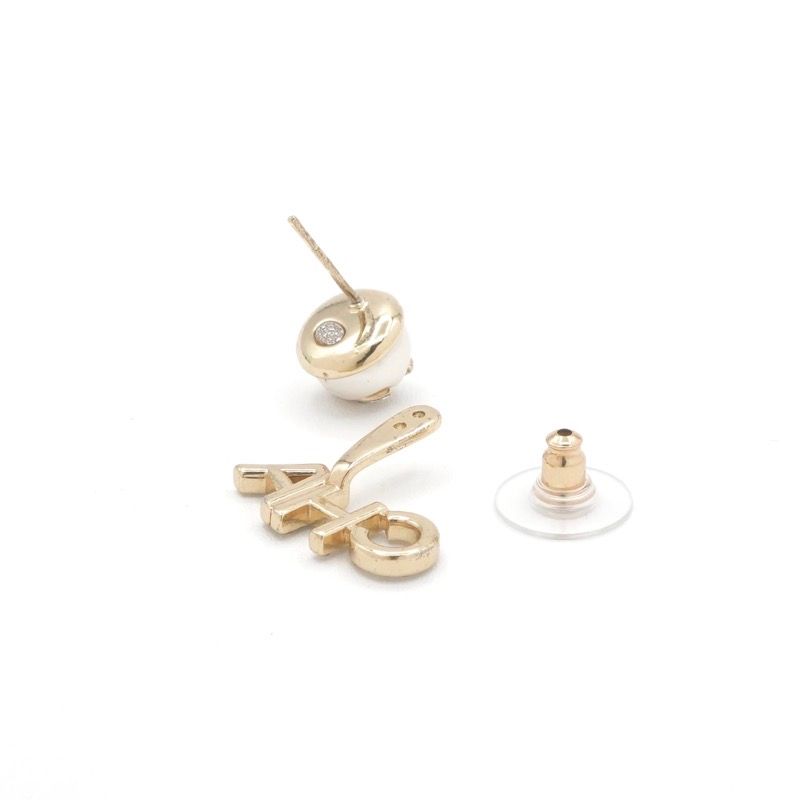 Chanel Earrings Gold CC Logo Rhinestone — view 4
