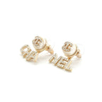 Chanel Earrings Gold CC Logo Rhinestone — view 2