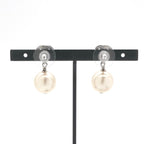 Chanel Earrings Silver CC Logo Rhinestone — view 8