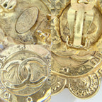 Chanel Earrings Flower Motif Vintage CC Logo 2 — view 5