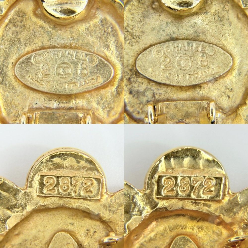 Chanel Earrings Flower Motif Vintage CC Logo 2 — view 4