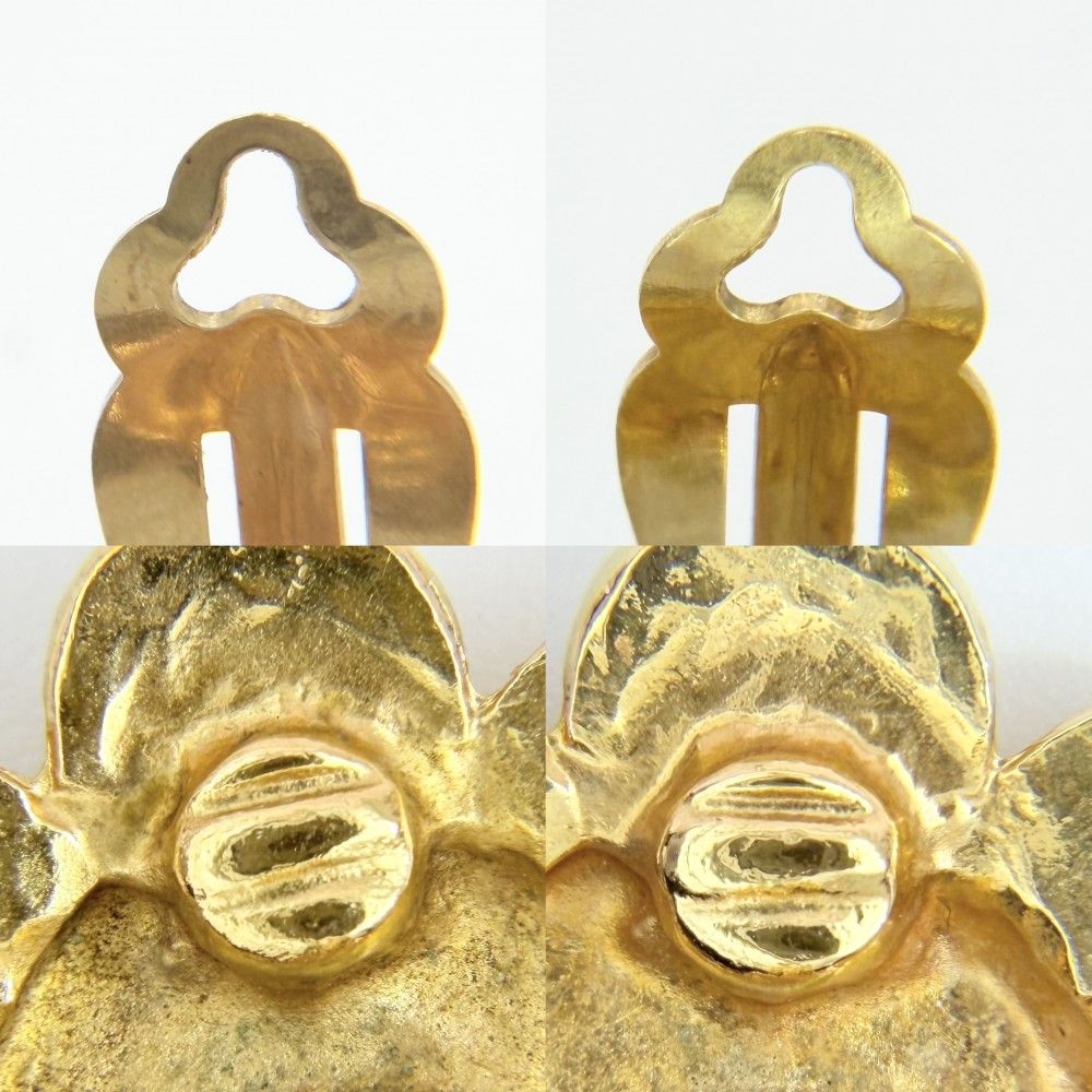 Chanel Earrings Flower Motif Vintage CC Logo 2 — view 3