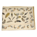 Hermes Feather Reversible Shawl Muffler Pattern Beige Scarf — view 3