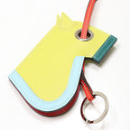 Hermes Key Ring Charm Camaille Lime Blue Zephyr Malachite Epsom Horse C — view 2