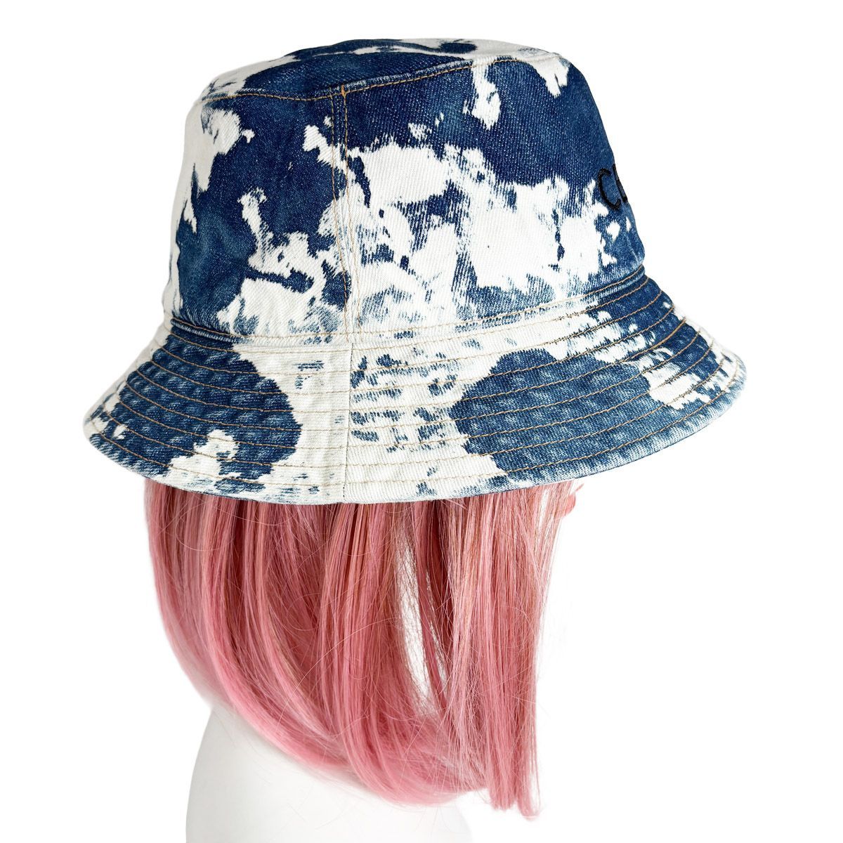 Celine Denim Bucket Hat Indigo White — view 4
