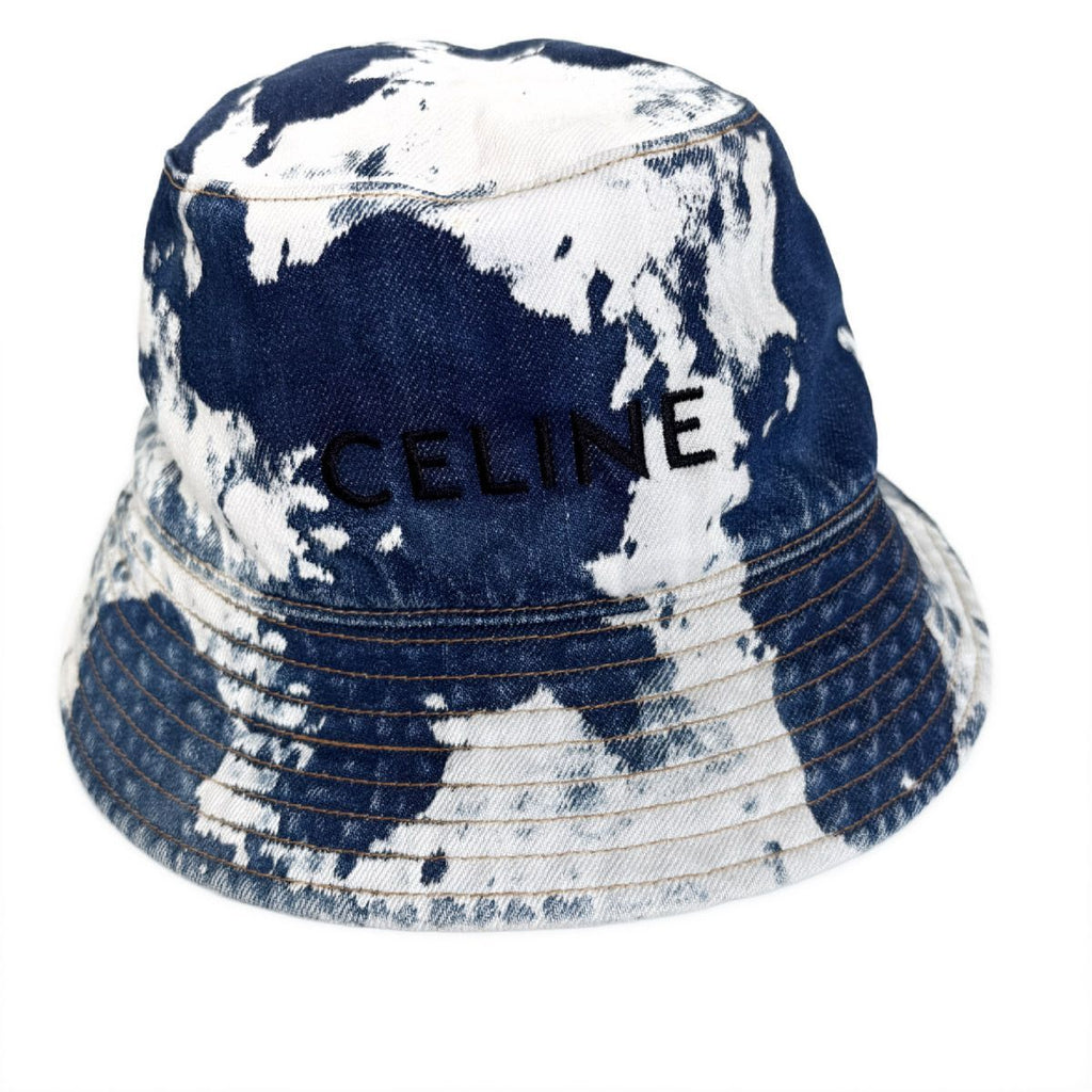 Celine Denim Bucket Hat Indigo White — view 7