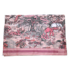 Dior Scarf Shawl Large Elephant Tiger Flower Pink — view 3
