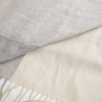 Hermes Muffler 100% Cashmere Ivory Gray Box Scarf — view 7