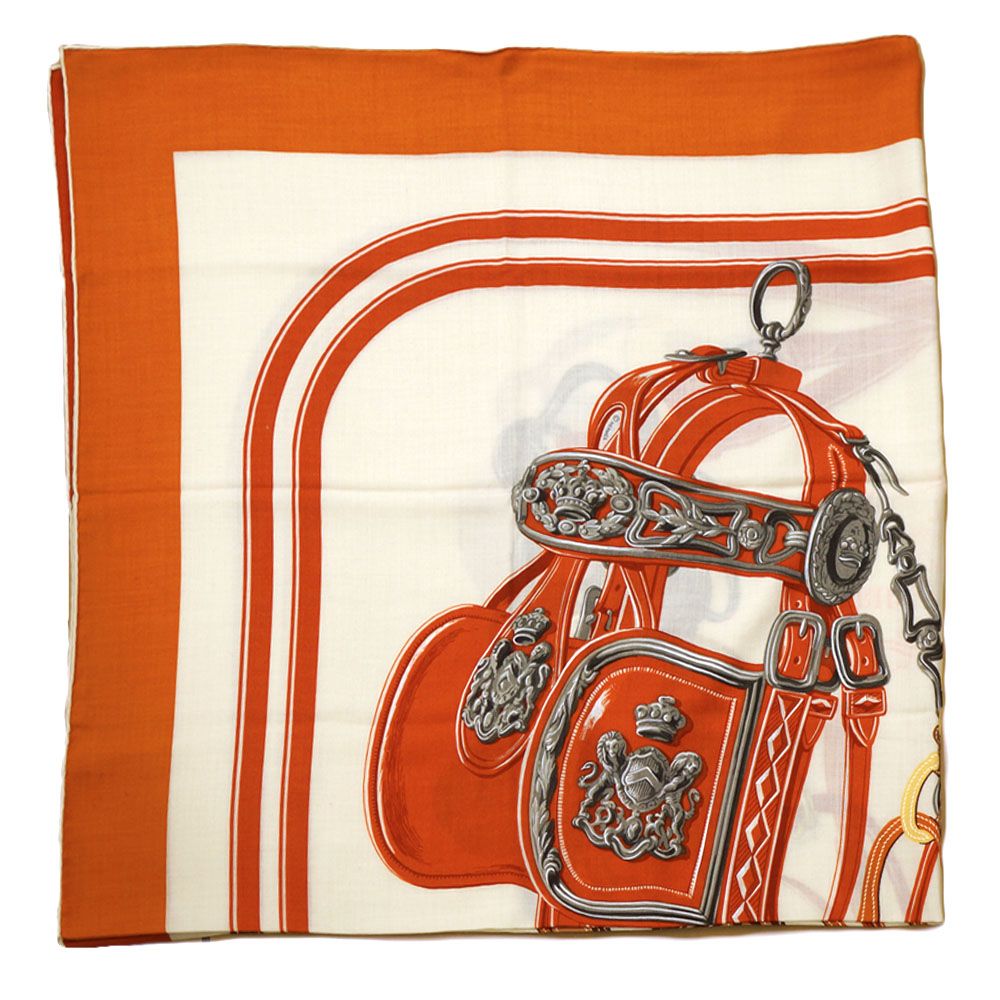 Hermes Carre Brides de Gala Applique Pique Orange — view 3