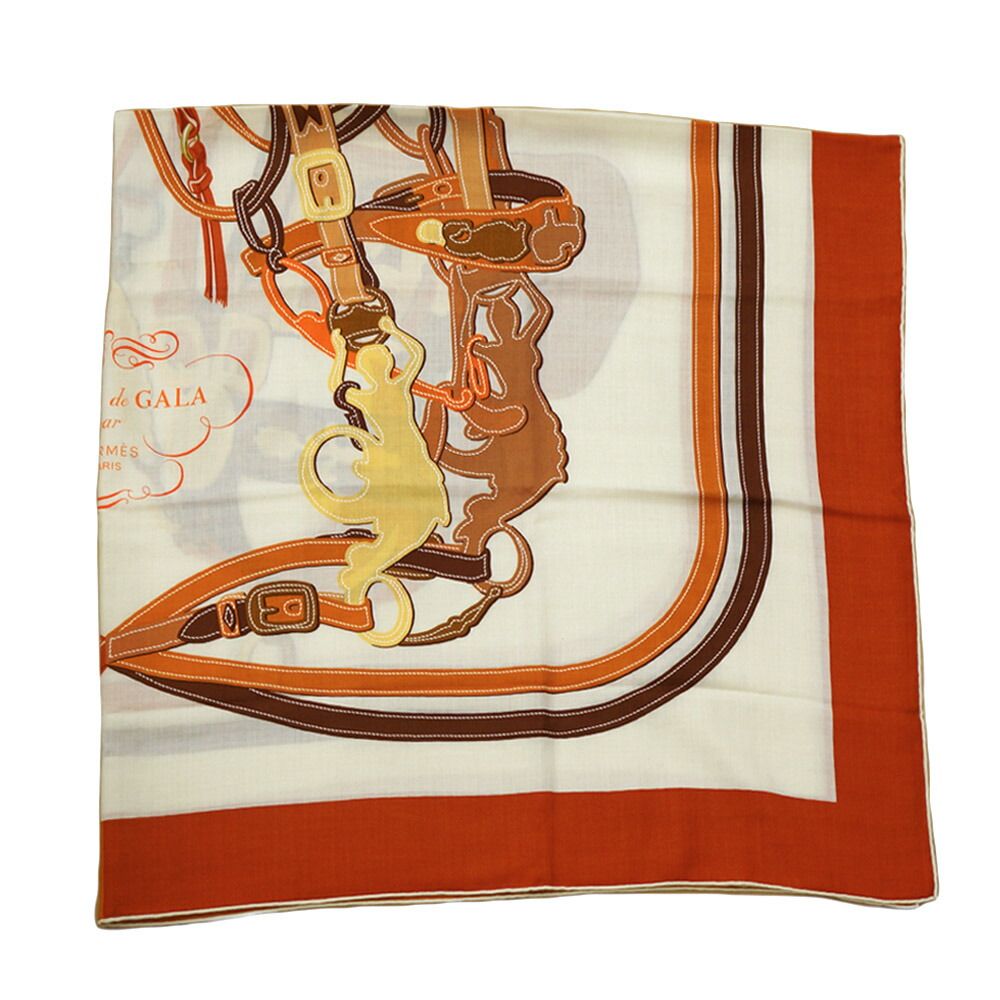 Hermes Carre Brides de Gala Applique Pique Orange — view 6