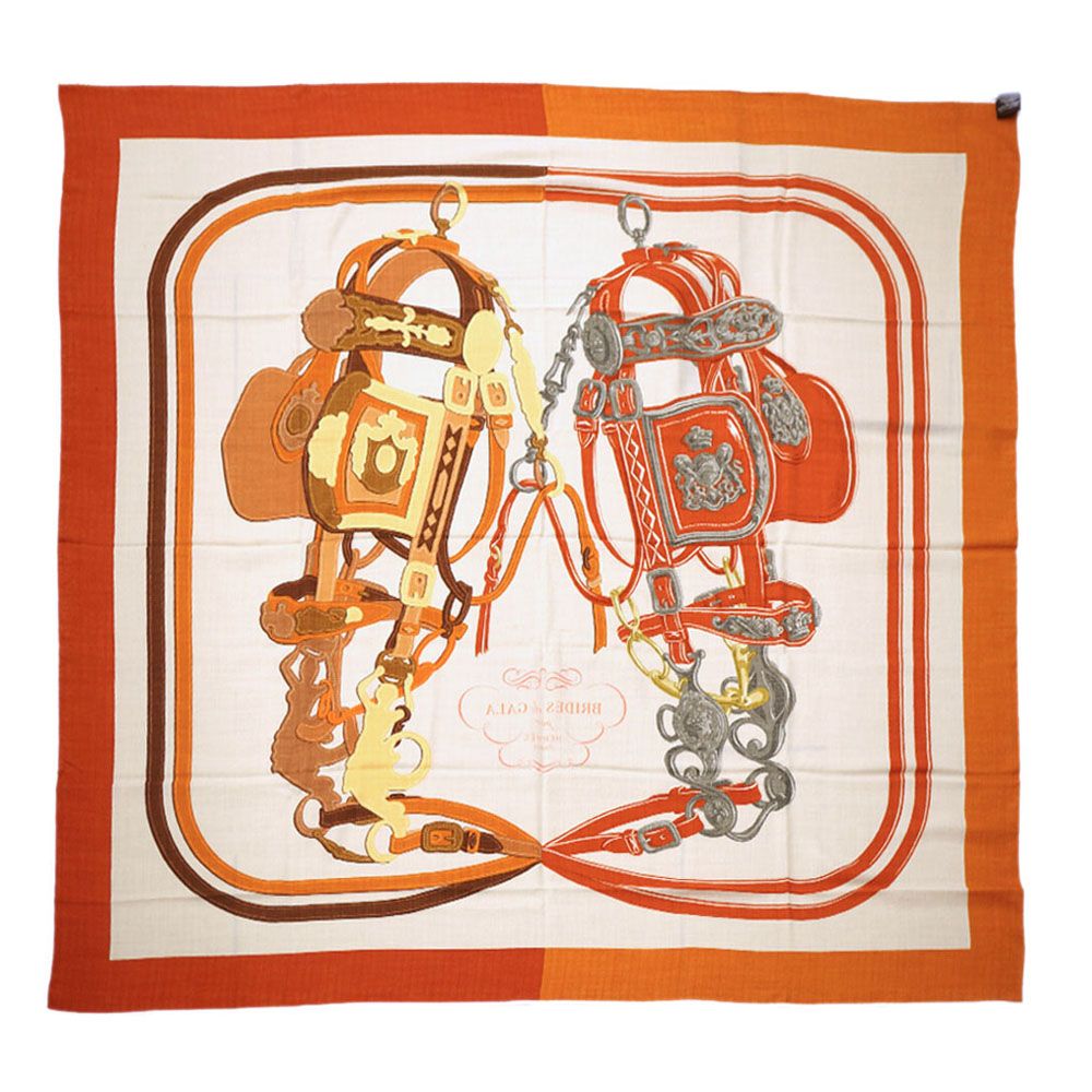 Hermes Carre Brides de Gala Applique Pique Orange — view 2
