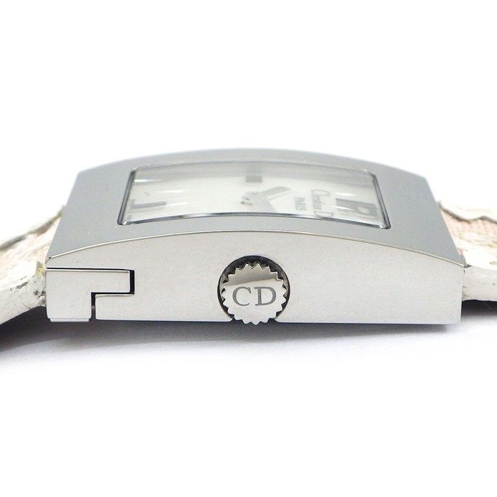 Dior Christian Watch Maris Square White Shell Dial Pearl Chain D Logo — view 2