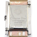 Dior Christian Watch Maris Square White Shell Dial Pearl Chain D Logo — view 4