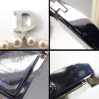 Dior Christian Watch Maris Square White Shell Dial Pearl Chain D Logo — view 6