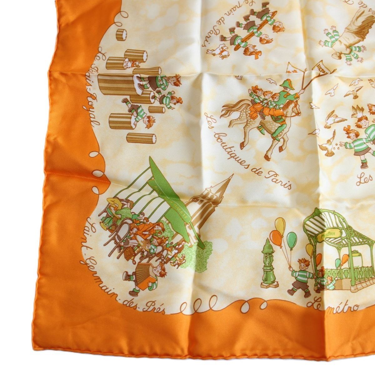 Hermes Carre 45 Gavroche Scarf les Triples Mischievous Triplets Silk — view 4