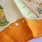 Hermes Carre 45 Gavroche Scarf les Triples Mischievous Triplets Silk — view 9