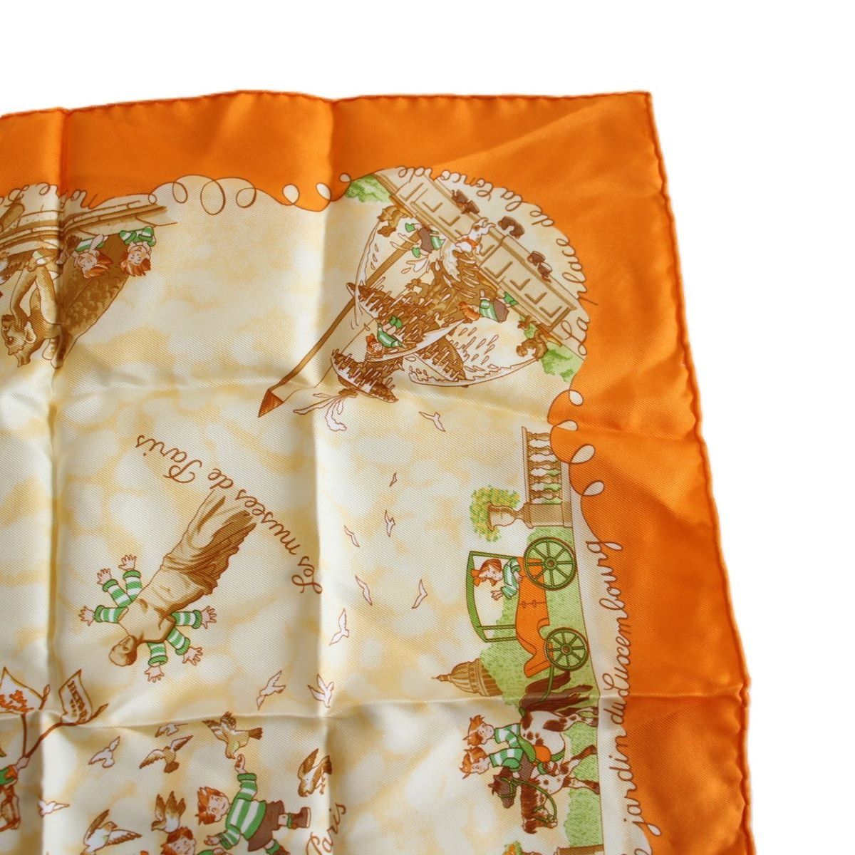Hermes Carre 45 Gavroche Scarf les Triples Mischievous Triplets Silk — view 3