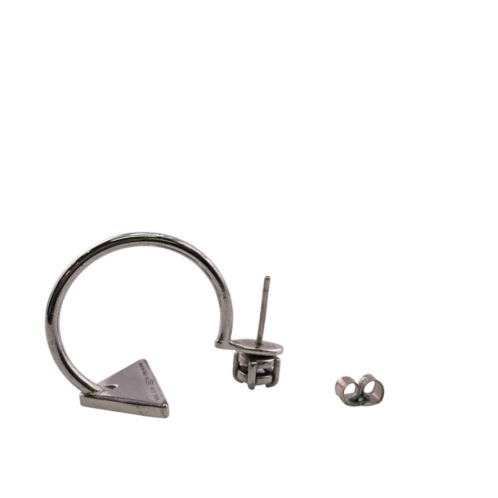 Prada Triangle Logo Symbol Earrings White — view 8