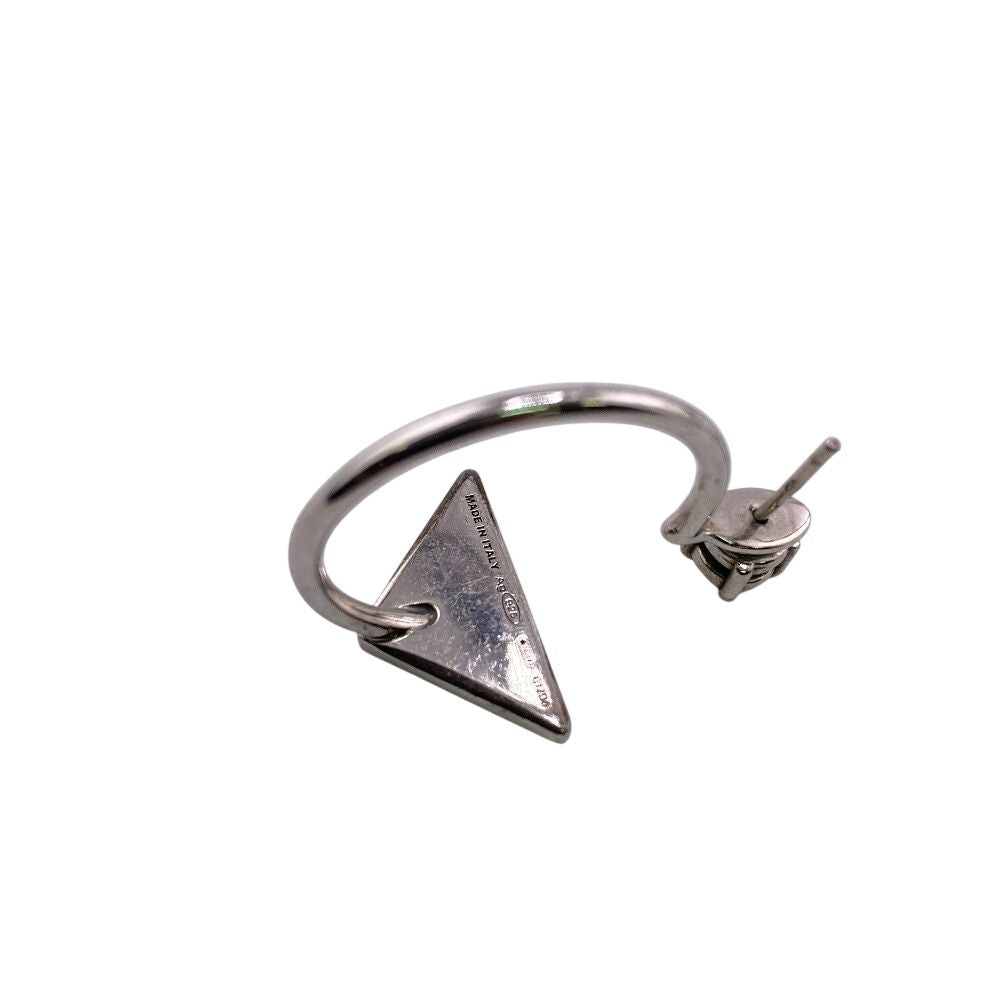 Prada Triangle Logo Symbol Earrings White — view 7