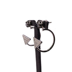 Prada Triangle Logo Symbol Earrings White — view 5