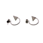 Prada Triangle Logo Symbol Earrings White — view 3