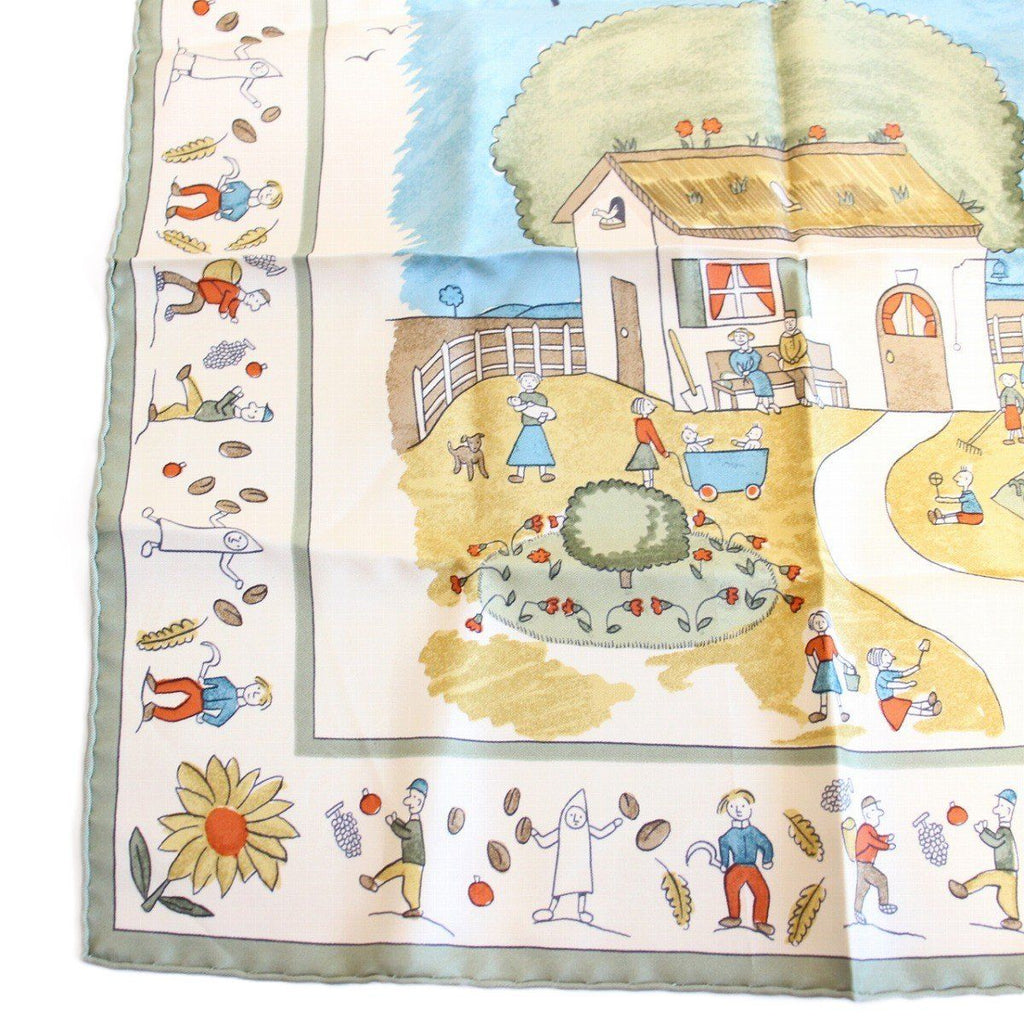 Hermes Carre 45 Scarf Gavroche Return to Green Silk — view 4