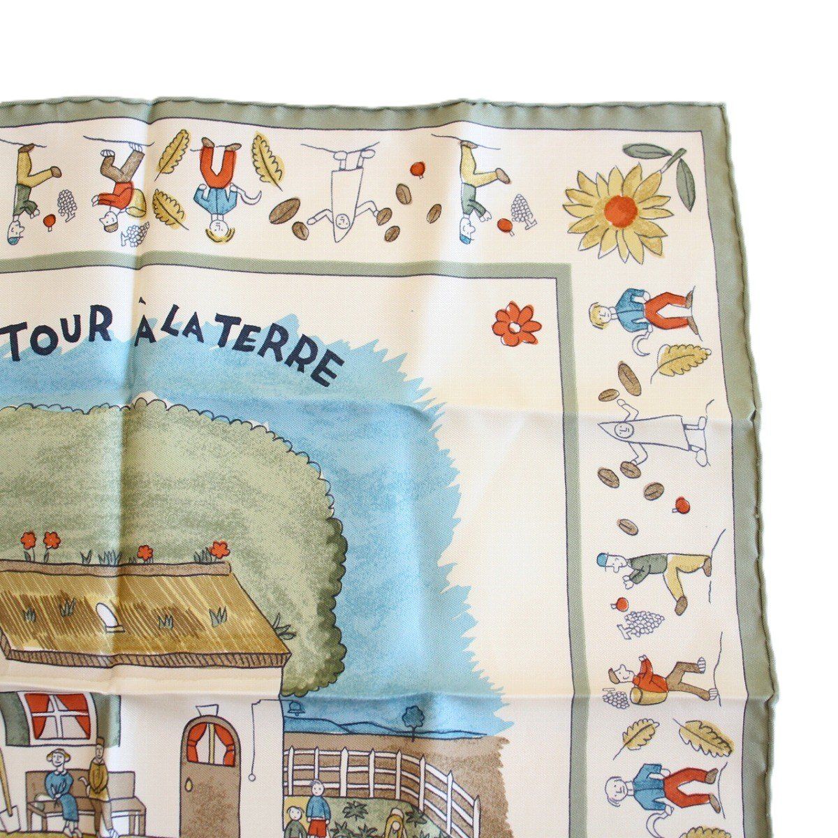 Hermes Carre 45 Scarf Gavroche Return to Green Silk — view 3
