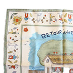 Hermes Carre 45 Scarf Gavroche Return to Green Silk — view 2