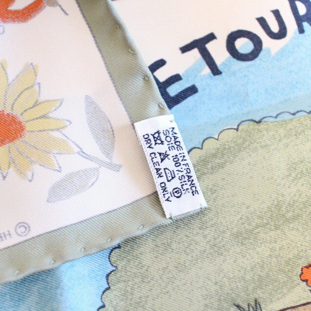 Hermes Carre 45 Scarf Gavroche Return to Green Silk — view 9