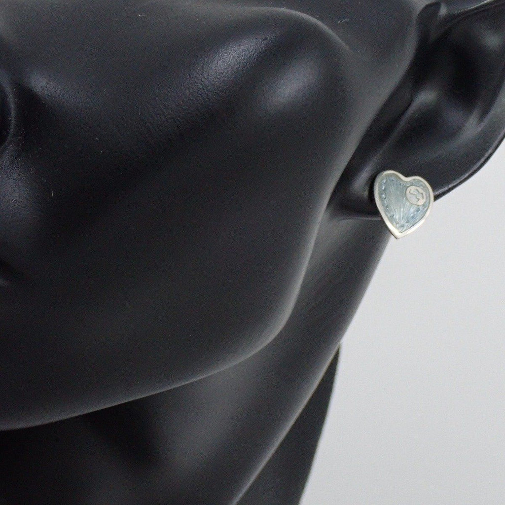 Gucci Interlocking Heart Earrings Enamel Blue — view 5