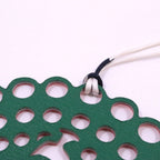 Hermes Petit Ash Peacock Fishbone Pink Green Pendant — view 5