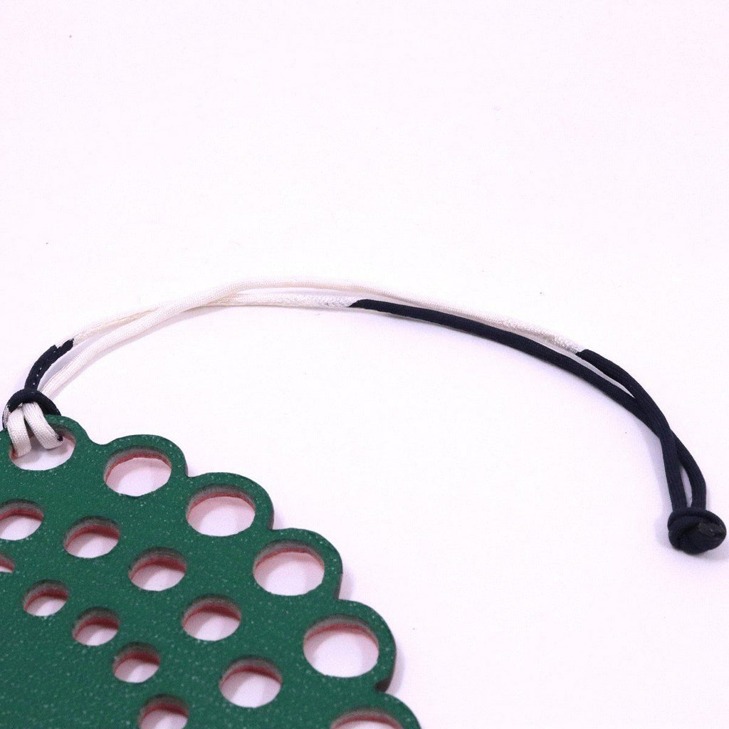 Hermes Petit Ash Peacock Fishbone Pink Green Pendant — view 4