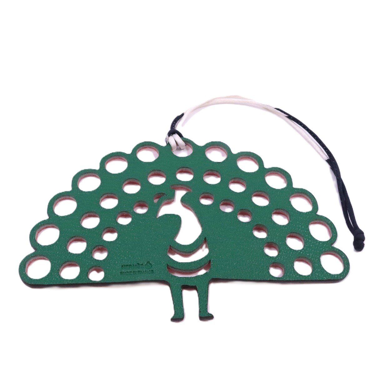Hermes Petit Ash Peacock Fishbone Pink Green Pendant — view 2