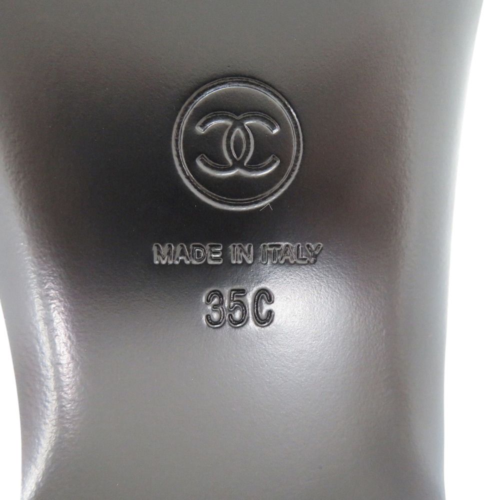 Chanel CC Logo Quilted Leather Black Mule — view 8