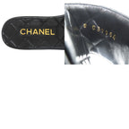 Chanel CC Logo Quilted Leather Black Mule — view 9
