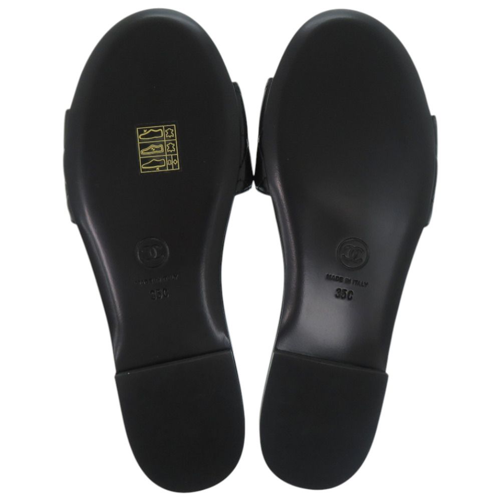 Chanel CC Logo Quilted Leather Black Mule — view 5