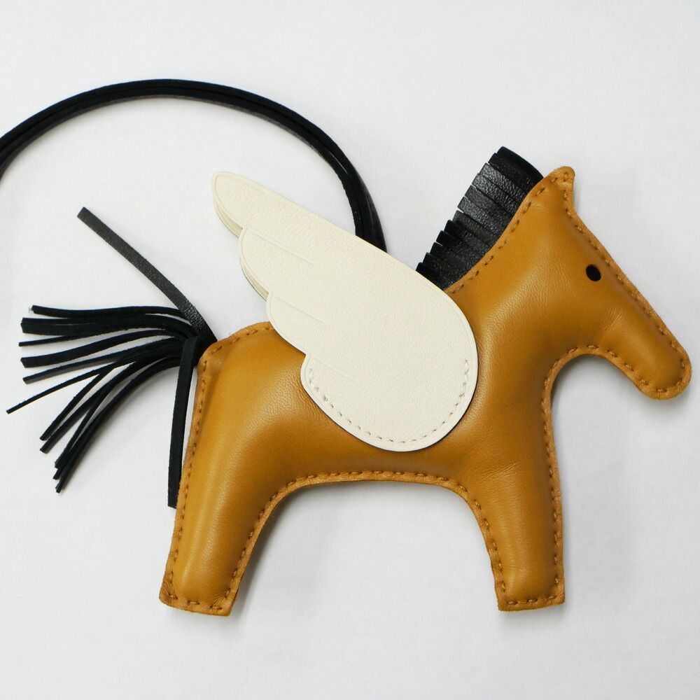 Hermes Pegasus MM Sesame Nata Black Bag Charm Leather — view 3