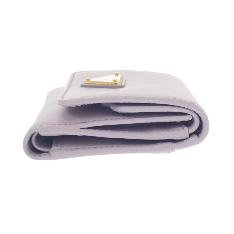 Prada City Calf Tab Wallet Trifold Purple Glycine Gold — view 6