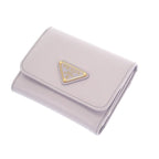 Prada City Calf Tab Wallet Trifold Purple Glycine Gold — view 2