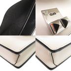 Prada Studded Chain Wallet Crossbody Long Leather White — view 8