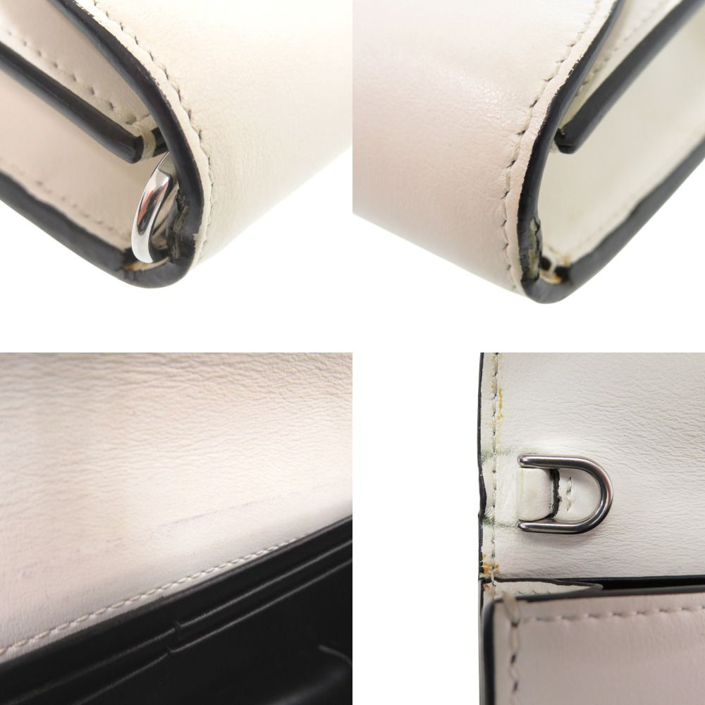 Prada Studded Chain Wallet Crossbody Long Leather White — view 9