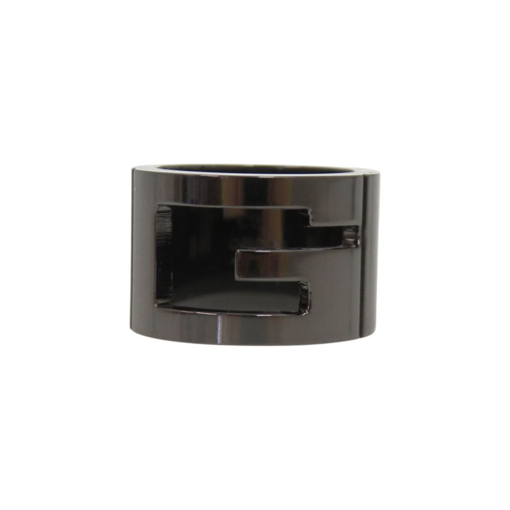 Gucci Logo Cutout Gunmetal Ring — view 5