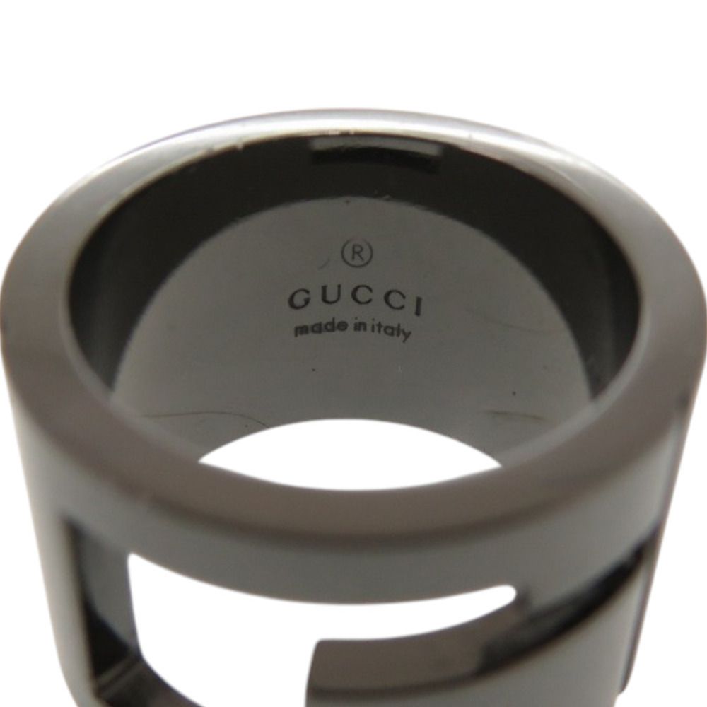 Gucci Logo Cutout Gunmetal Ring — view 6