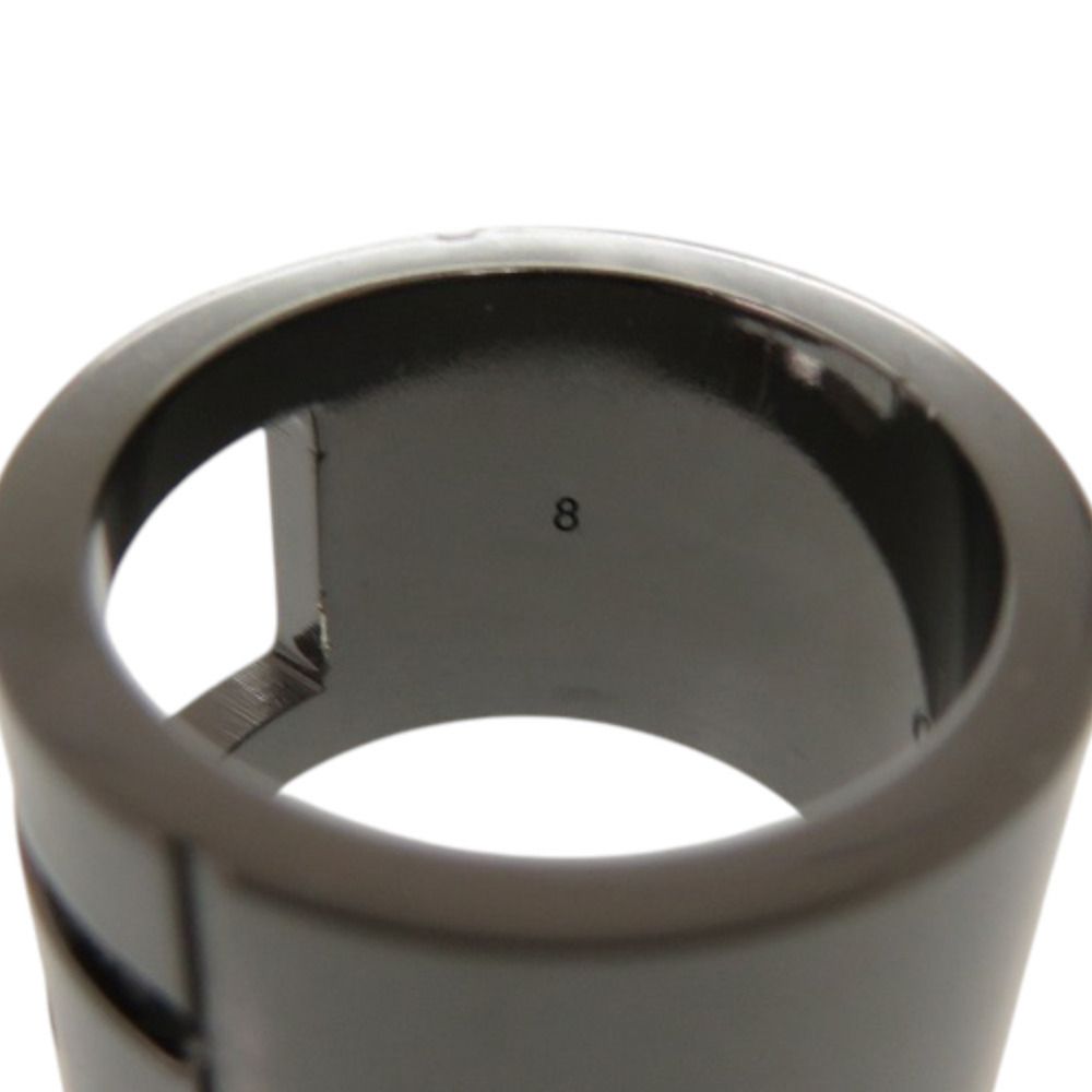 Gucci Logo Cutout Gunmetal Ring — view 8