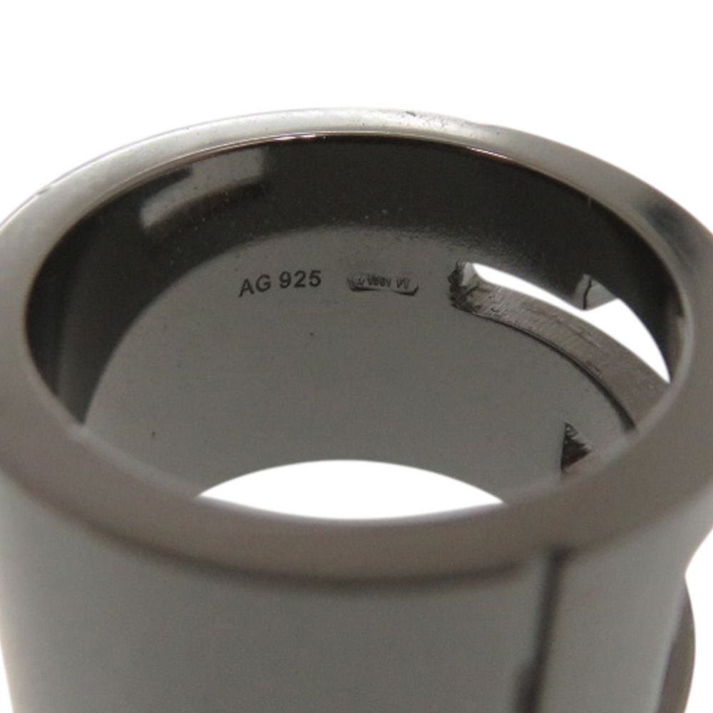 Gucci Logo Cutout Gunmetal Ring — view 7