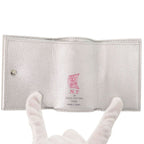 Louis Vuitton Portefeuille Lock Mini Leather Silver Trifold Wallet LV — view 5