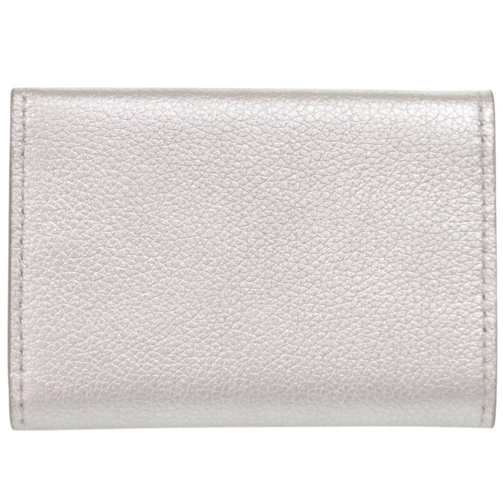 Louis Vuitton Portefeuille Lock Mini Leather Silver Trifold Wallet LV — view 3