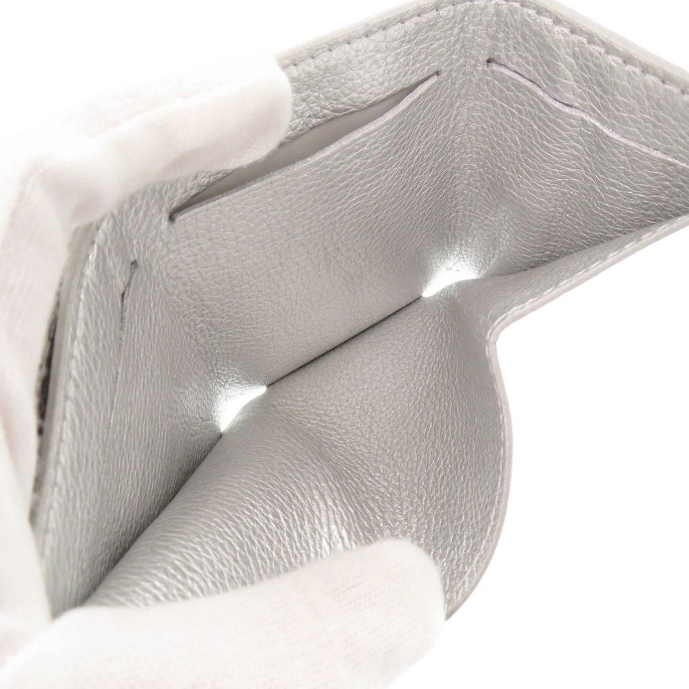 Louis Vuitton Portefeuille Lock Mini Leather Silver Trifold Wallet LV — view 6