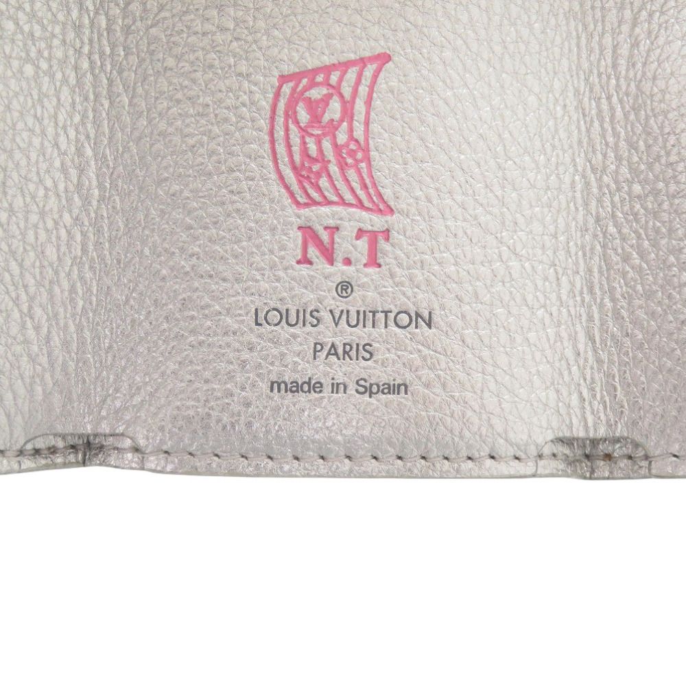 Louis Vuitton Portefeuille Lock Mini Leather Silver Trifold Wallet LV — view 9